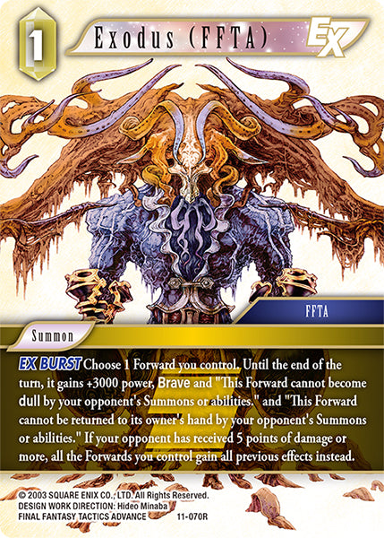(070) Final Fantasy TCG Opus XI: Soldier's Return Single: Exodus (FFTA) (11-070)  Rare