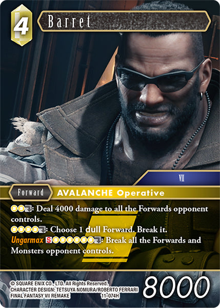 (074) Final Fantasy TCG Opus XI: Soldier's Return Single: Barret (11-074) Holo Hero