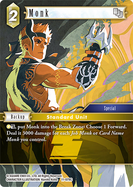 (079) Final Fantasy TCG Opus XI: Soldier's Return Single: Monk (11-079) (V.1) Holo Common