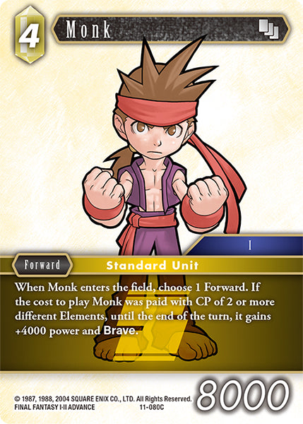 (080) Final Fantasy TCG Opus XI: Soldier's Return Single: Monk (11-080) Holo Common