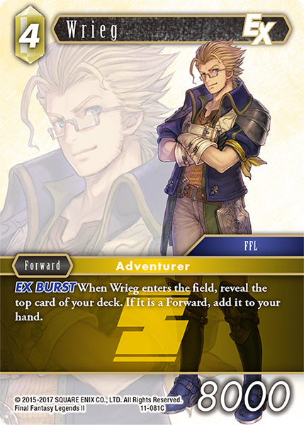 (081) Final Fantasy TCG Opus XI: Soldier's Return Single: Wrieg (11-081)  Common