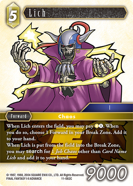 (082) Final Fantasy TCG Opus XI: Soldier's Return Single: Lich (11-082) Holo Common