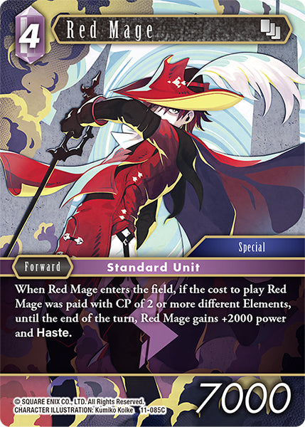 (085) Final Fantasy TCG Opus XI: Soldier's Return Single: Red Mage (11-085) (V.1) Holo Common