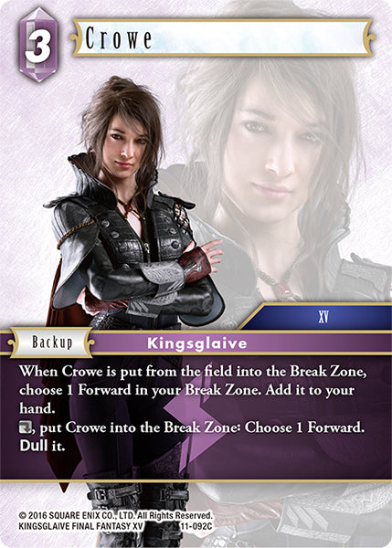 (092) Final Fantasy TCG Opus XI: Soldier's Return Single: Crowe (11-092)  Common