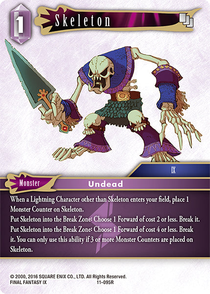 (095) Final Fantasy TCG Opus XI: Soldier's Return Single: Skeleton (11-095) Holo Rare