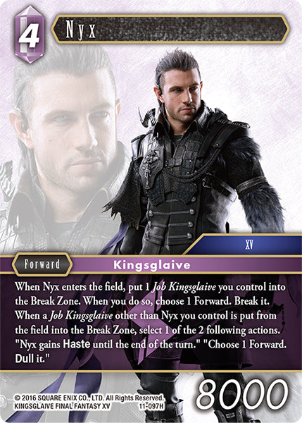 (097) Final Fantasy TCG Opus XI: Soldier's Return Single: Nyx (11-097)  Hero