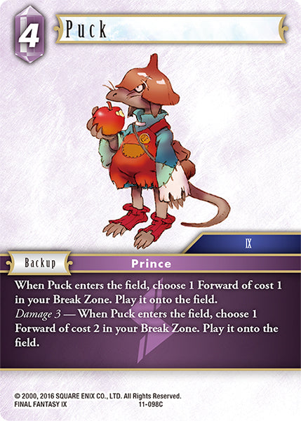(098) Final Fantasy TCG Opus XI: Soldier's Return Single: Puck (11-098)  Common