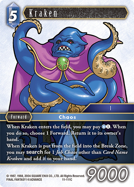 (111) Final Fantasy TCG Opus XI: Soldier's Return Single: Kraken (11-111) Holo Common