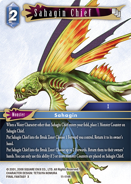 (114) Final Fantasy TCG Opus XI: Soldier's Return Single: Sahagin Chief (11-114) Holo Rare