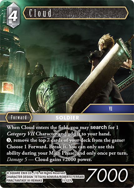 (127) Final Fantasy TCG Opus XI: Soldier's Return Single: Cloud (11-127) (V.1) Holo Legend