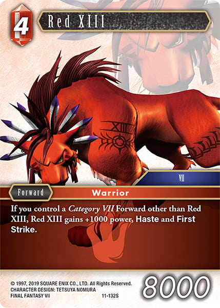 (132) Final Fantasy TCG Opus XI: Soldier's Return Single: Red XIII (11-132) Holo Starter