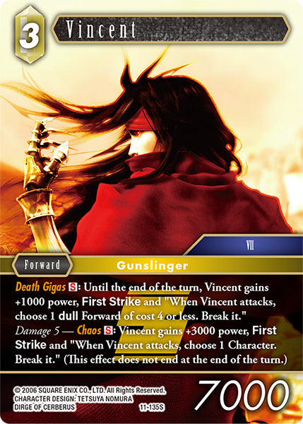 (135) Final Fantasy TCG Opus XI: Soldier's Return Single: Vincent (11-135) Holo Starter