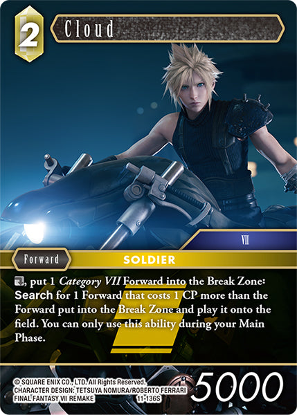 (136) Final Fantasy TCG Opus XI: Soldier's Return Single: Cloud (11-136) (V.1) Holo Starter