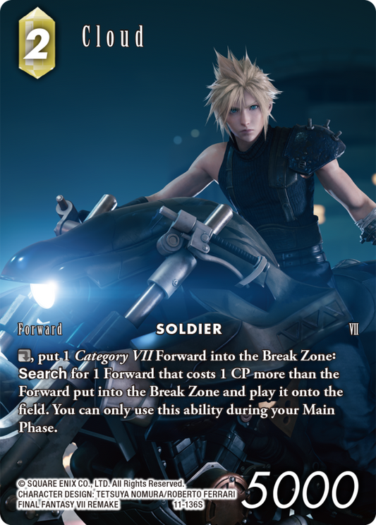(136) Final Fantasy TCG Opus XI: Soldier's Return Single: Cloud (11-136) (V.2)  Starter