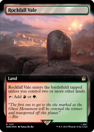 (1101) Magic The Gathering Universes Beyond: Doctor Who: Extras Single: Rockfall Vale (V.3) Holo Rare