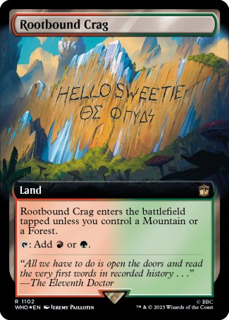 (1102) Magic The Gathering Universes Beyond: Doctor Who: Extras Single: Rootbound Crag (V.3)  Rare