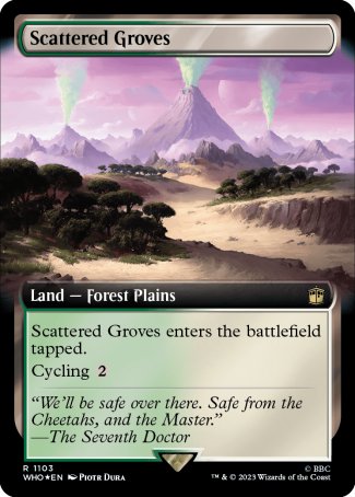 (1103) Magic The Gathering Universes Beyond: Doctor Who: Extras Single: Scattered Groves (V.3)  Rare