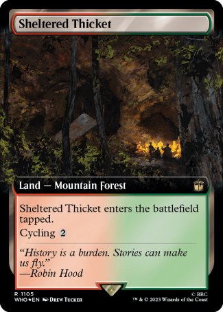 (1105) Magic The Gathering Universes Beyond: Doctor Who: Extras Single: Sheltered Thicket (V.3)  Rare
