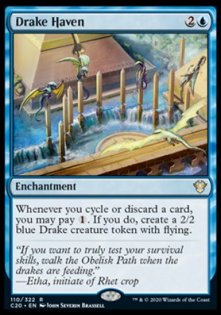 (110/322) Magic The Gathering Commander: Ikoria Single: Drake Haven  Rare