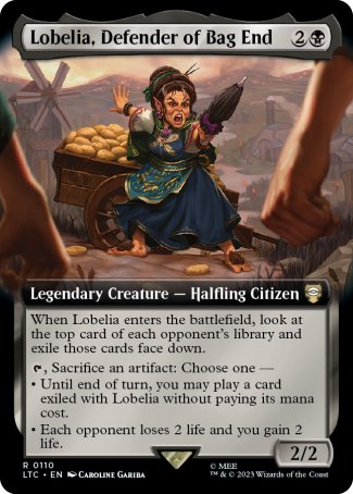(110) Magic The Gathering Commander: The Lord of the Rings: Tales of Middle-earth: Extras Single: Lobelia, Defender of Bag End  Rare