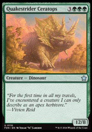 (110) Magic The Gathering Magic: The Gathering Foundations Single: Quakestrider Ceratops Holo Uncommon