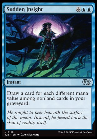 (110) Magic The Gathering Foundations Jumpstart Single: Sudden Insight  Uncommon