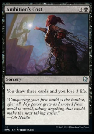 (110) Magic The Gathering Commander: Dominaria United Single: Ambition's Cost  Uncommon
