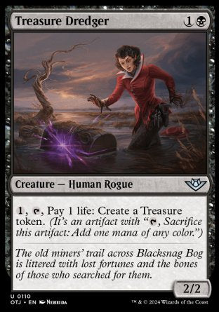 (110) Magic The Gathering Outlaws of Thunder Junction Single: Treasure Dredger  Holo Uncommon