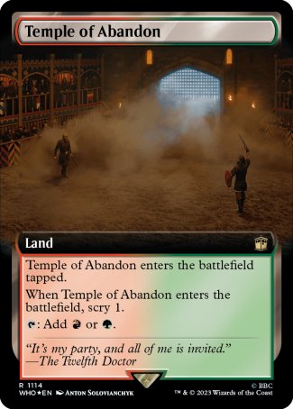 (1114) Magic The Gathering Universes Beyond: Doctor Who: Extras Single: Temple of Abandon (V.3) Holo Rare