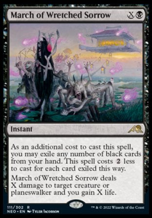 (111) Magic The Gathering Kamigawa: Neon Dynasty Single: March of Wretched Sorrow  Rare