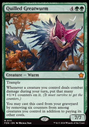 (111) Magic The Gathering Magic: The Gathering Foundations Single: Quilled Greatwurm Holo Mythic