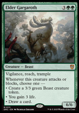 (111) Magic The Gathering Commander: Aetherdrift Single: Elder Gargaroth  Mythic