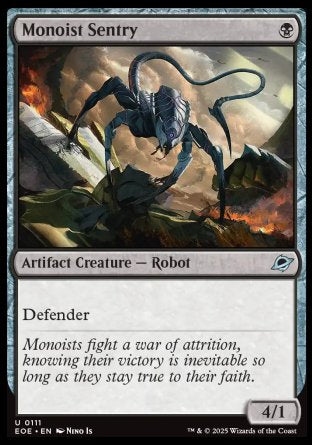 (111) Magic The Gathering Edge of Eternities Single: Monoist Sentry Holo Uncommon