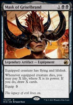 (111) Magic The Gathering Innistrad: Midnight Hunt Single: Mask of Griselbrand  Rare