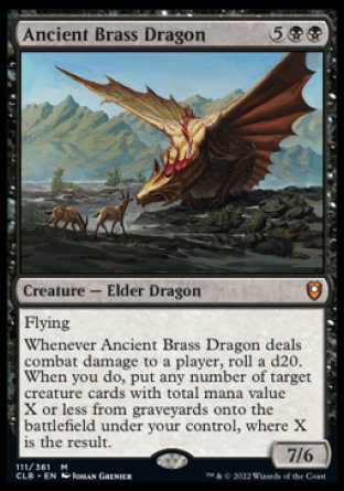 (111) Magic The Gathering Commander Legends: Battle for Baldur's Gate Single: Ancient Brass Dragon Holo Mythic