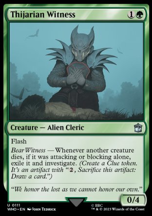 (111) Magic The Gathering Universes Beyond: Doctor Who Single: Thijarian Witness Holo Uncommon