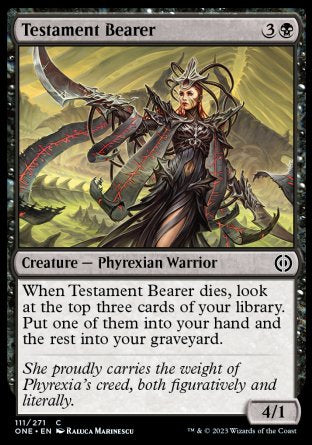 (111) Magic The Gathering Phyrexia: All Will Be One Single: Testament Bearer Holo Common