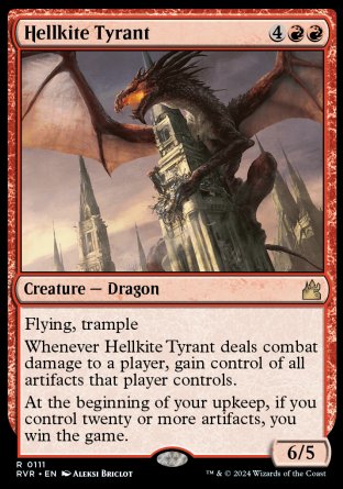 (111) Magic The Gathering Ravnica Remastered Single: Hellkite Tyrant  Holo Rare