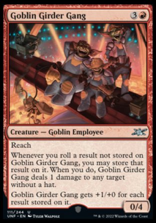 (111) Magic The Gathering Unfinity Single: Goblin Girder Gang  Uncommon