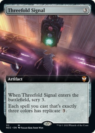 (111) Magic The Gathering Commander: Streets of New Capenna: Extras Single: Threefold Signal Holo Mythic