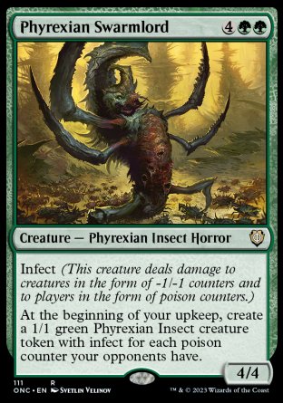 (111) Magic The Gathering Commander: Phyrexia: All Will Be One Single: Phyrexian Swarmlord  Rare