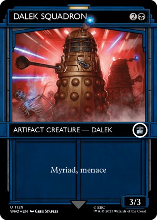 (1129) Magic The Gathering Universes Beyond: Doctor Who: Extras Single: Dalek Squadron (V.3) Holo Uncommon