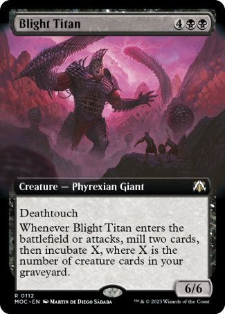 (112) Magic The Gathering Commander: March of the Machine: Extras Single: Blight Titan  Rare