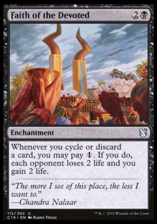 (112) Magic The Gathering Commander 2019 Single: Faith of the Devoted  Uncommon