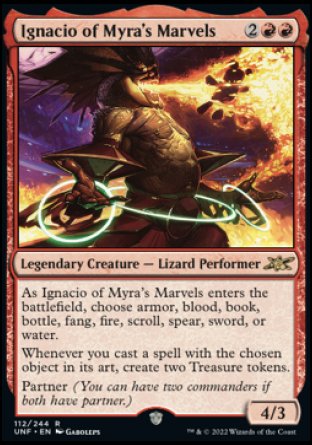 (112) Magic The Gathering Unfinity Single: Ignacio of Myra's Marvels  Rare