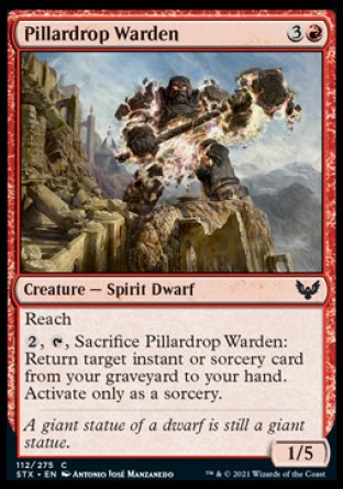 (112) Magic The Gathering Strixhaven: School of Mages Single: Pillardrop Warden  Common