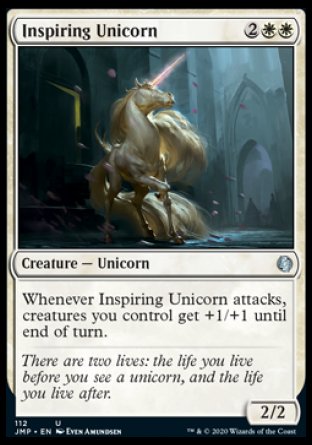(112) Magic The Gathering Jumpstart Single: Inspiring Unicorn  Uncommon