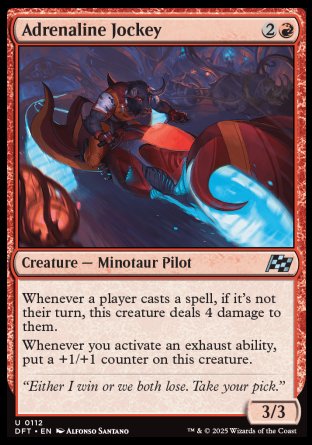 (112) Magic The Gathering Aetherdrift Single: Adrenaline Jockey  Uncommon