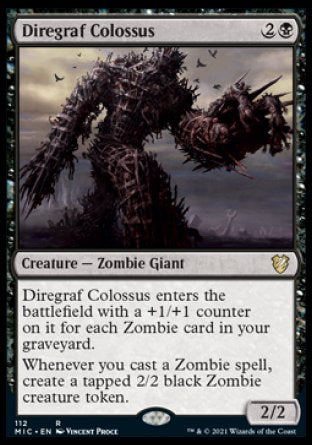 (112) Magic The Gathering Commander: Innistrad: Midnight Hunt Single: Diregraf Colossus  Rare
