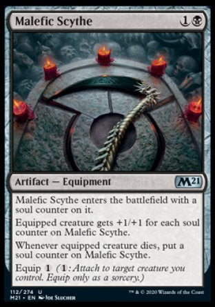 (112) Magic The Gathering Core 2021 Single: Malefic Scythe Holo Uncommon